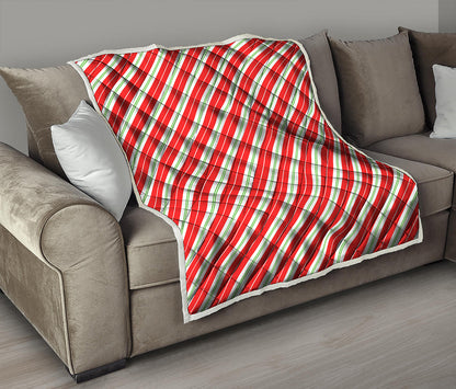 Christmas Candy Cane Stripes Print Quilt