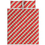 Christmas Candy Cane Stripes Print Quilt Bed Set