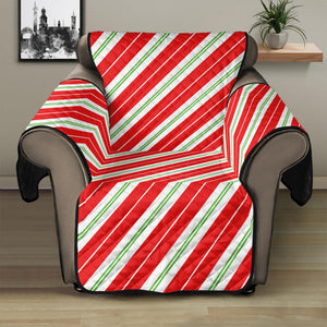 Christmas Candy Cane Stripes Print Recliner Protector