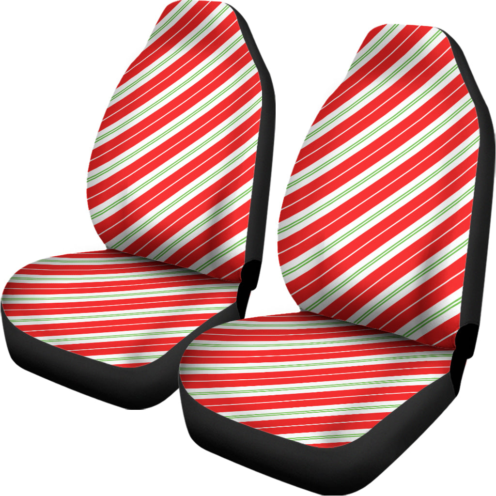 Christmas Candy Cane Stripes Print Universal Fit Car Seat Covers