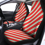 Christmas Candy Cane Stripes Print Universal Fit Car Seat Covers