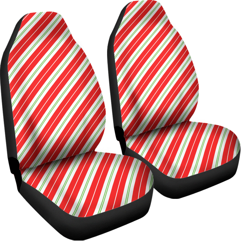 Christmas Candy Cane Stripes Print Universal Fit Car Seat Covers