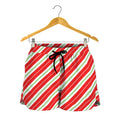 Christmas Candy Cane Stripes Print Women's Shorts