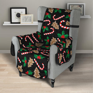 Christmas Cookie And Candy Pattern Print Armchair Protector