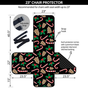 Christmas Cookie And Candy Pattern Print Armchair Protector