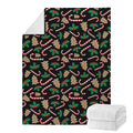 Christmas Cookie And Candy Pattern Print Blanket