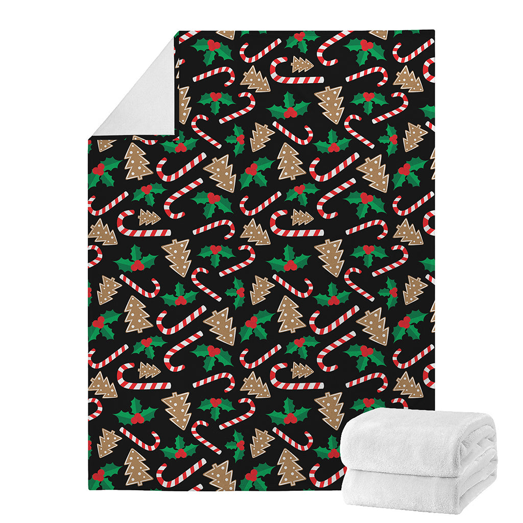 Christmas Cookie And Candy Pattern Print Blanket