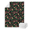 Christmas Cookie And Candy Pattern Print Blanket