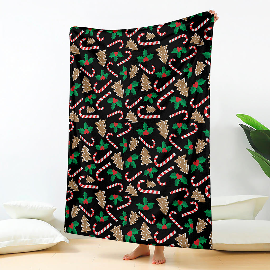 Christmas Cookie And Candy Pattern Print Blanket