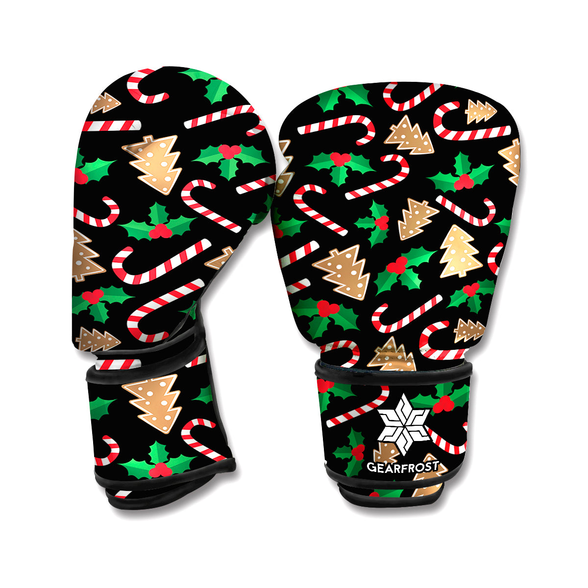 Christmas Cookie And Candy Pattern Print Boxing Gloves
