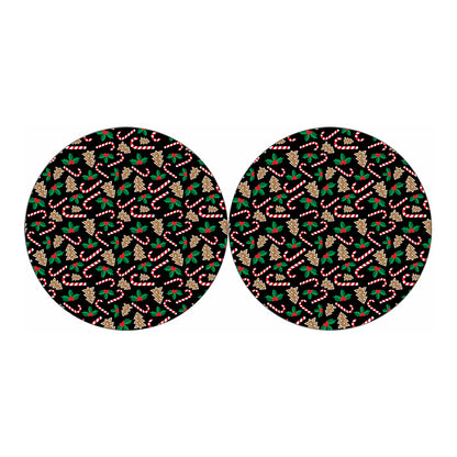 Christmas Cookie And Candy Pattern Print Car Coasters