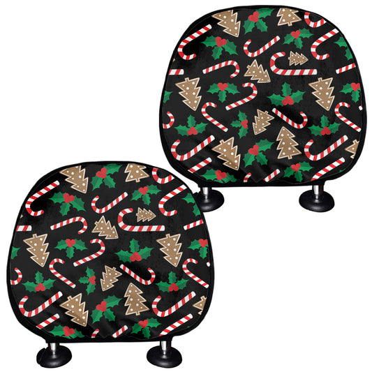 Christmas Cookie And Candy Pattern Print Car Headrest Covers