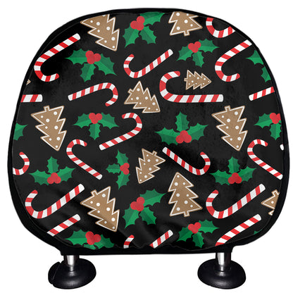 Christmas Cookie And Candy Pattern Print Car Headrest Covers