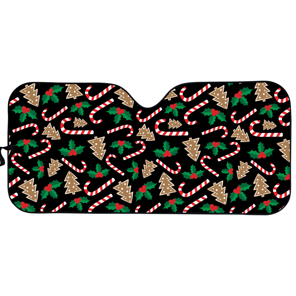 Christmas Cookie And Candy Pattern Print Car Sun Shade