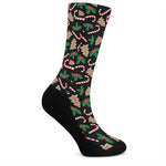 Christmas Cookie And Candy Pattern Print Crew Socks