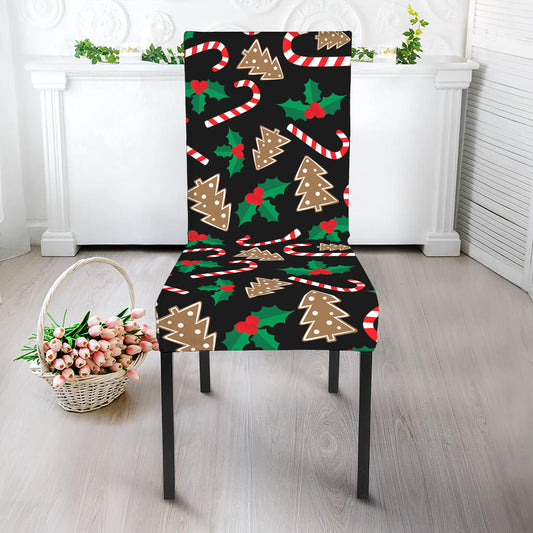 Christmas Cookie And Candy Pattern Print Dining Chair Slipcover