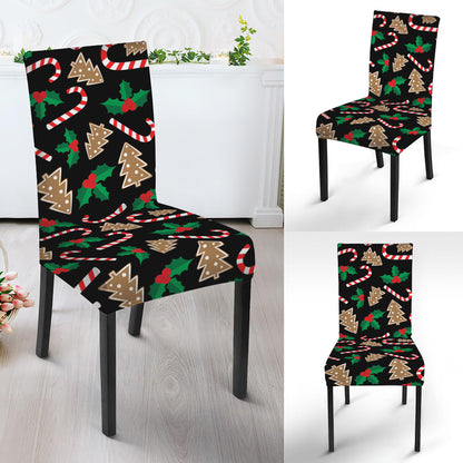Christmas Cookie And Candy Pattern Print Dining Chair Slipcover