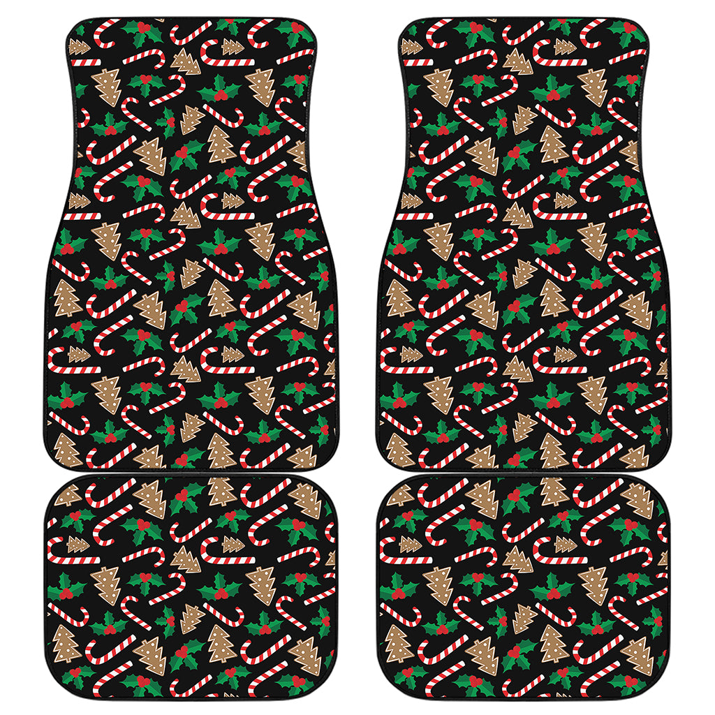 Christmas Cookie And Candy Pattern Print Front and Back Car Floor Mats