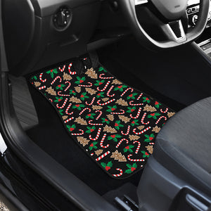 Christmas Cookie And Candy Pattern Print Front and Back Car Floor Mats