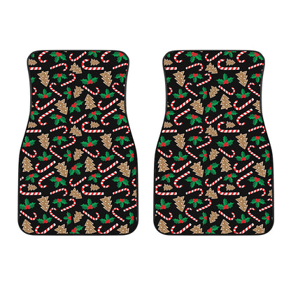 Christmas Cookie And Candy Pattern Print Front Car Floor Mats