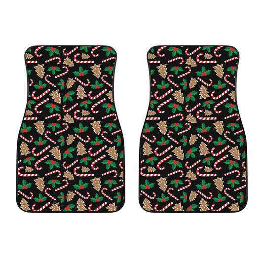 Christmas Cookie And Candy Pattern Print Front Car Floor Mats