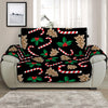 Christmas Cookie And Candy Pattern Print Half Sofa Protector