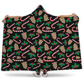 Christmas Cookie And Candy Pattern Print Hooded Blanket