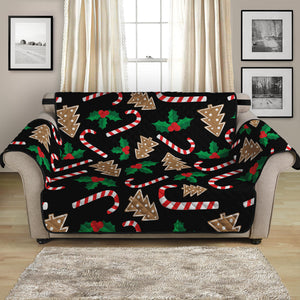 Christmas Cookie And Candy Pattern Print Loveseat Protector