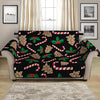 Christmas Cookie And Candy Pattern Print Loveseat Protector