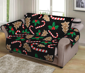 Christmas Cookie And Candy Pattern Print Loveseat Protector