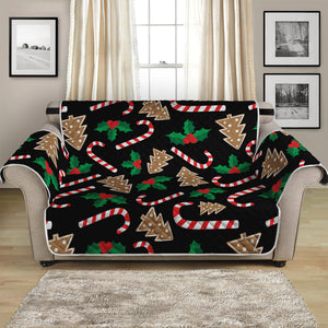 Christmas Cookie And Candy Pattern Print Loveseat Protector