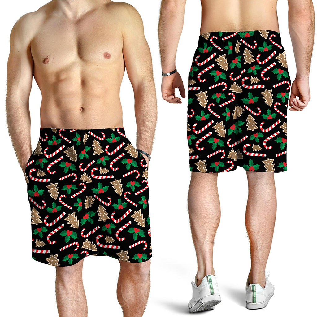Christmas Cookie And Candy Pattern Print Men's Shorts