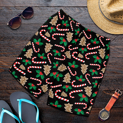 Christmas Cookie And Candy Pattern Print Men's Shorts