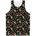 Christmas Cookie And Candy Pattern Print Men's Tank Top