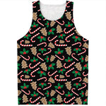 Christmas Cookie And Candy Pattern Print Men's Tank Top