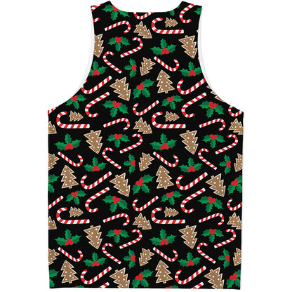 Christmas Cookie And Candy Pattern Print Men's Tank Top