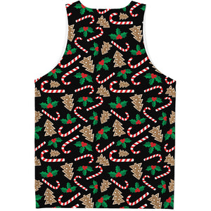 Christmas Cookie And Candy Pattern Print Men's Tank Top