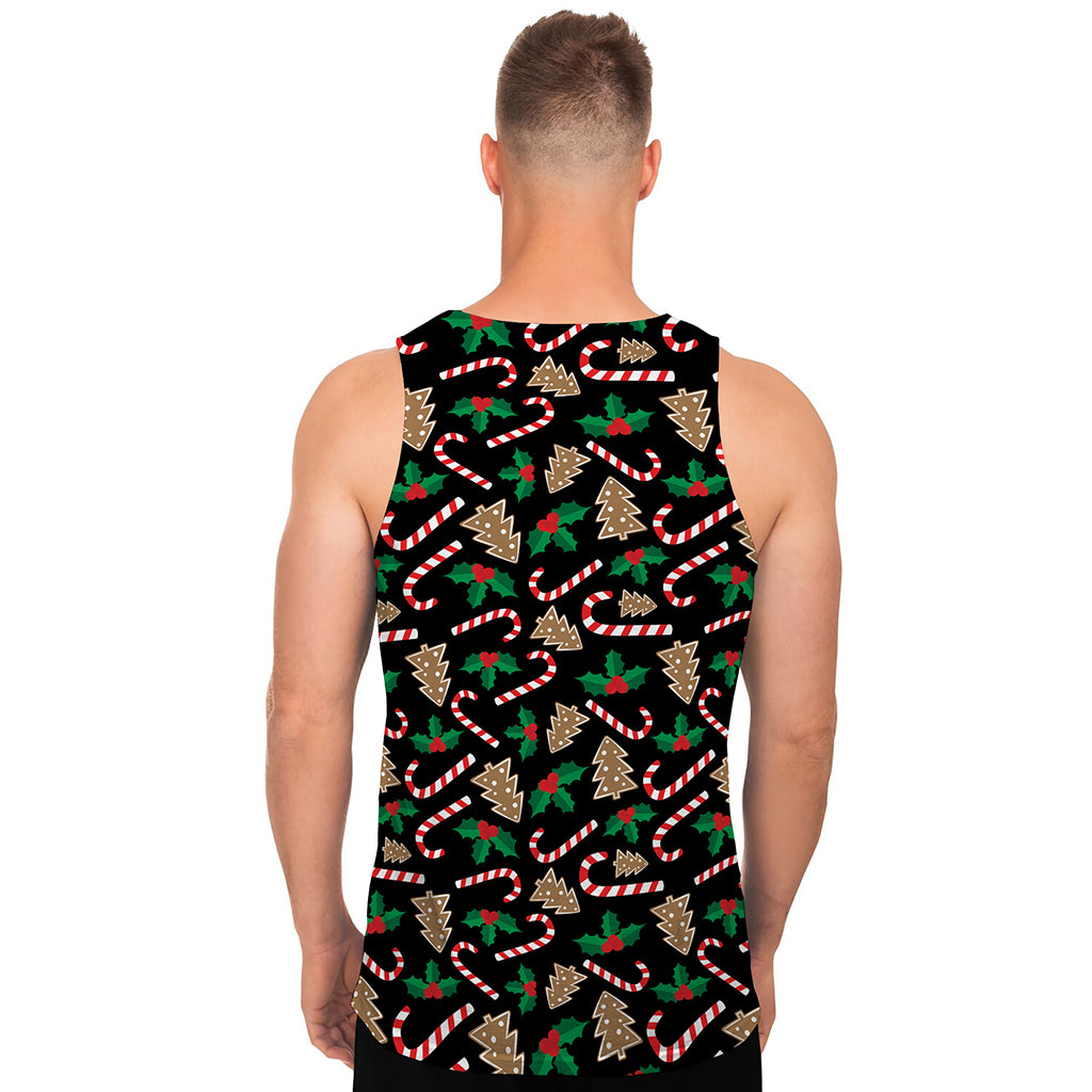 Christmas Cookie And Candy Pattern Print Men's Tank Top