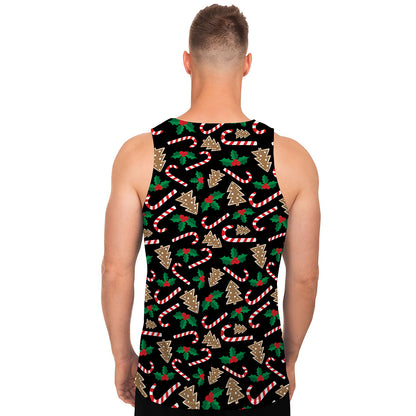 Christmas Cookie And Candy Pattern Print Men's Tank Top