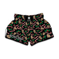 Christmas Cookie And Candy Pattern Print Muay Thai Boxing Shorts