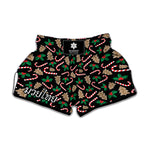 Christmas Cookie And Candy Pattern Print Muay Thai Boxing Shorts