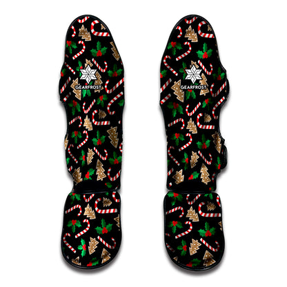 Christmas Cookie And Candy Pattern Print Muay Thai Shin Guard