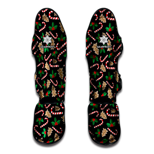 Christmas Cookie And Candy Pattern Print Muay Thai Shin Guard