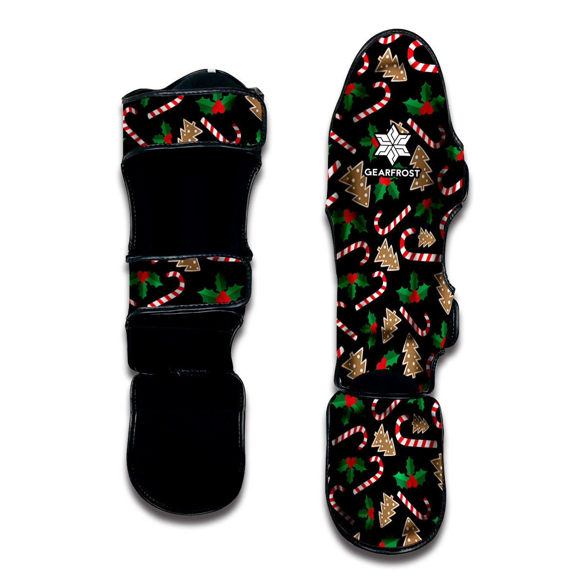 Christmas Cookie And Candy Pattern Print Muay Thai Shin Guard