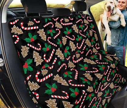 Christmas Cookie And Candy Pattern Print Pet Car Back Seat Cover