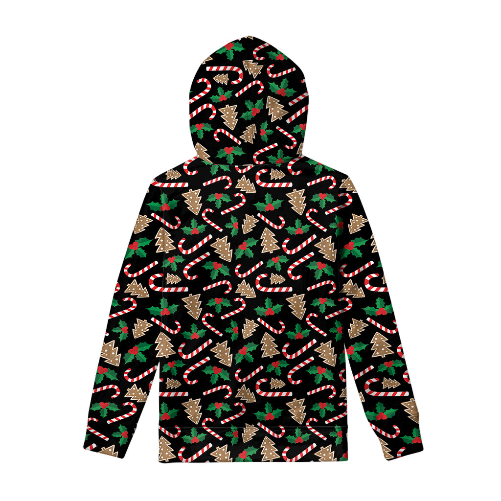 Christmas Cookie And Candy Pattern Print Pullover Hoodie