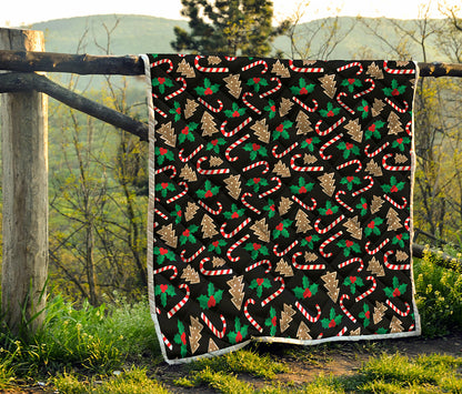 Christmas Cookie And Candy Pattern Print Quilt