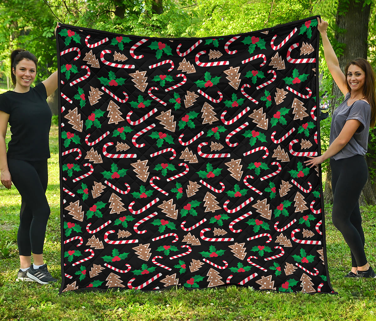 Christmas Cookie And Candy Pattern Print Quilt