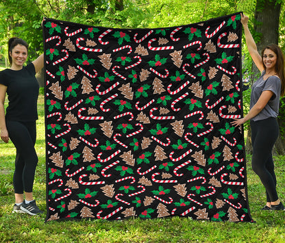 Christmas Cookie And Candy Pattern Print Quilt