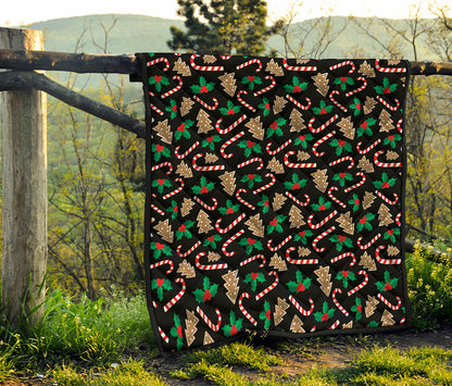 Christmas Cookie And Candy Pattern Print Quilt